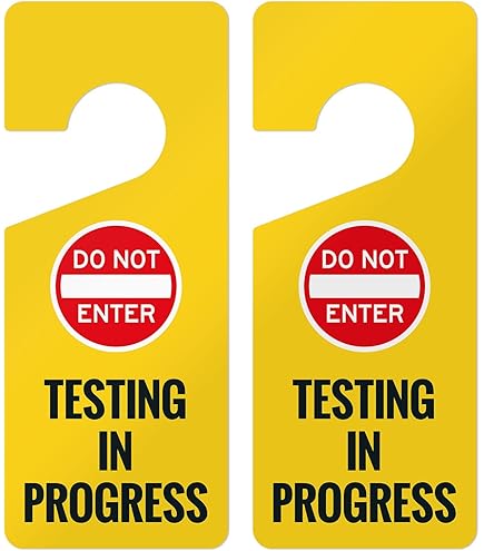 Testing In Progress Do Not Disturb Sign - Rustic Wood Hanging Plaque For Office Door 8x12 Inch