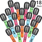 18 Pieces Inflatable Microphones Toys Set Plastic Colorful Microphone Toys for Kids Stage Christmas Birthday Party Favor Gift Supplies