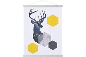 Benjia Magnetic Poster Hanger, 20x28 20 x 30 20x24 Poster Frame Wood Wooden Magnet Print Posters Dowel Scroll Hanger Hangers Hanging Kit for Walls Map Canvas Artwork (Grey, 20")