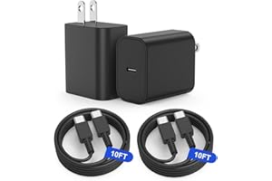 AYICAA Type C Fast Charger 45W 2Pack USB C Fast Charger Super Fast Charging Block for Phone USB C to USB C Charger Cable Cord 10 FT for Android Replacement for Samsung Galaxy S23 S22 S21 Ultra Chargers