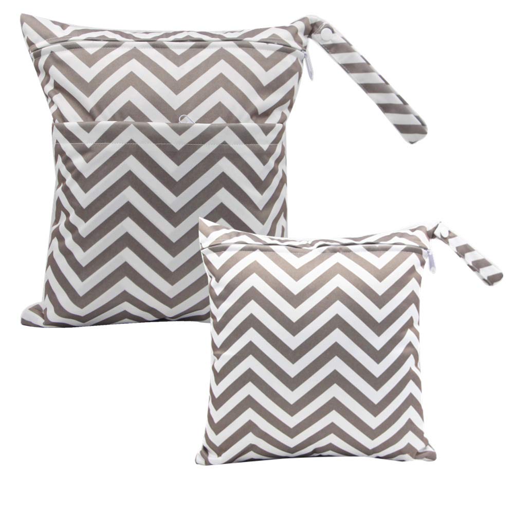 xingmo Wet Dry Bag, Nappy Organizer Bag, Reusable Zipper Diaper Bag, Hanging Wet or Dry Clothes Storage Bag (7# M+L)