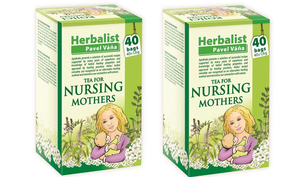 Herbal Nursing Tea for Breastfeeding Mothers stimulating Mother's Milk 40 Tea Bags by Apotheke Pavel Vana (Pack of 2)