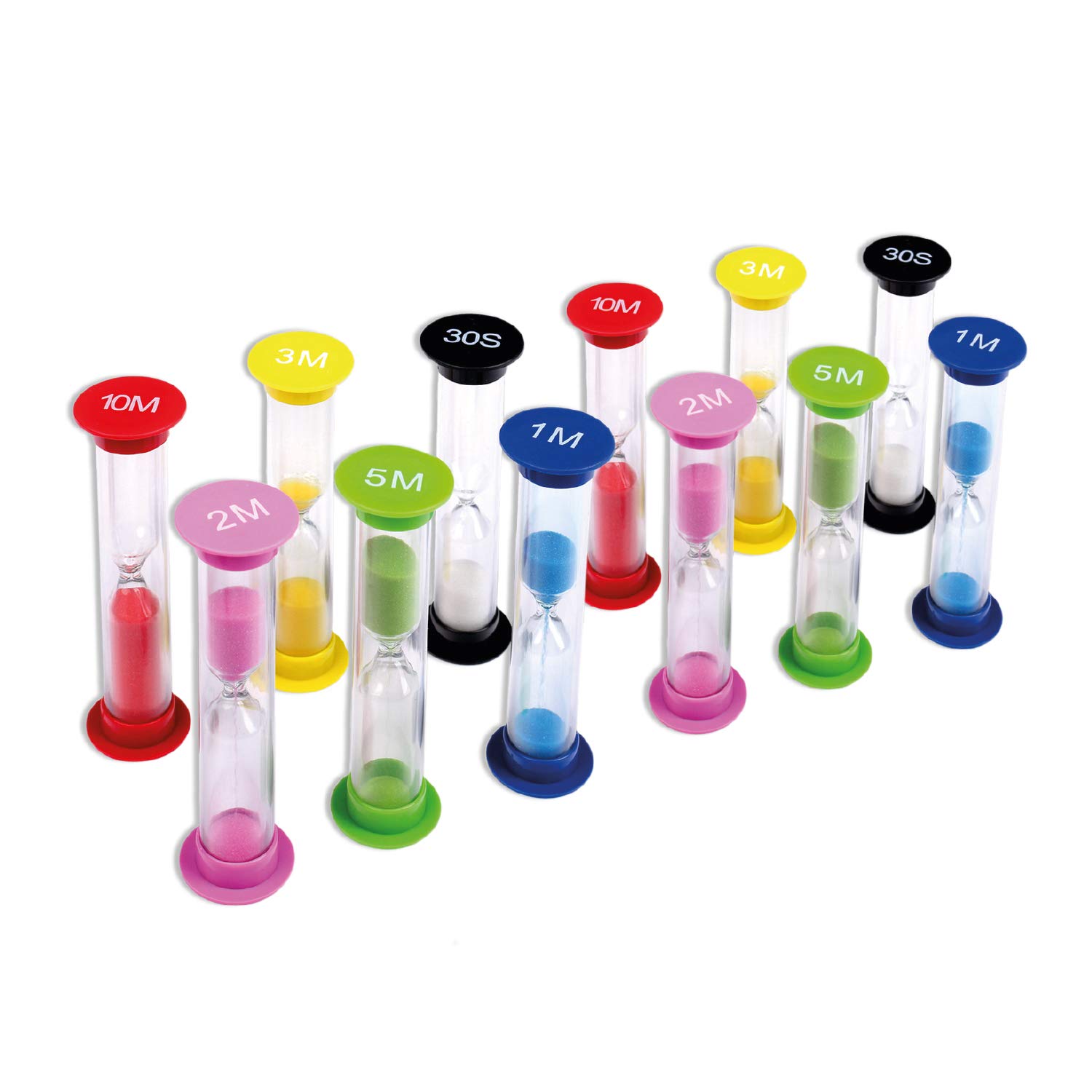 Schramm® 12 pieces hourglass set with 6 different times sand clock sandclock sand watches egg timer short time clock
