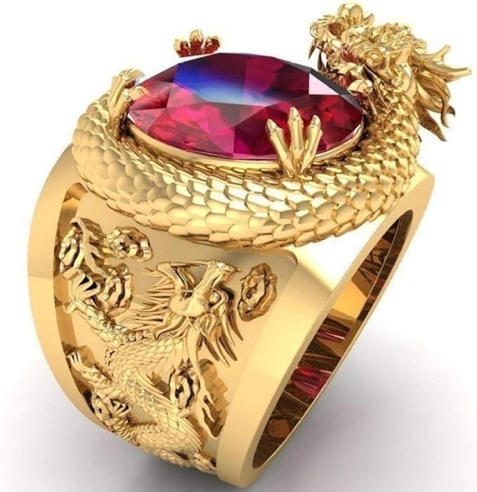 Men's gold threedimensional dragon ring Buy Online at Best Price in