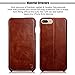 iPhone 8 Plus Case, iPhone 7 Plus Case, Benuo [Vintage Classic Series] Genuine Leather Handmade Folio Flip Leather Case, Ultra Slim, Magnetic Closure with Stand for Apple iPhone 8 Plus/7 Plus (Brown)