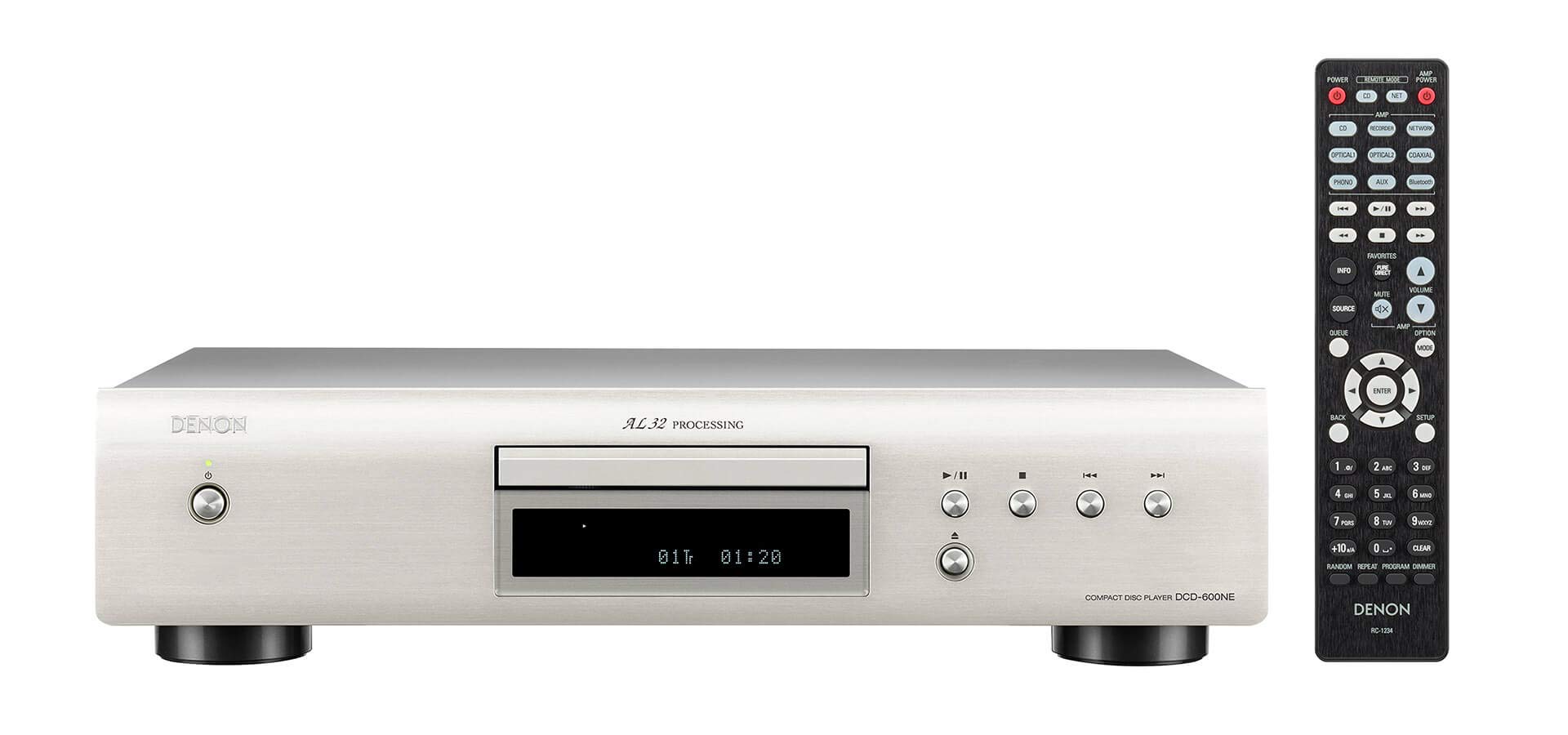 Denon DCD-600NE Reproductor de CD compacto para sistema estéreo doméstico, negro