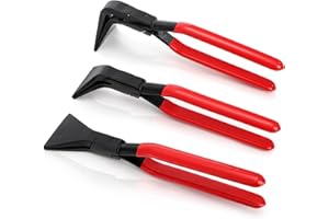 Covzoe 3 Pieces Hand Seamer Sheet Metal Tools, Metal Bending Pliers Set with Straight, 45°, 90° Jaws, Suitable for Roofers, P