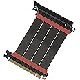 LINKUP - PCIE 5.0 Riser Cable | RTX5090 RX8900 GPU Ready | x16 128GB/s Speed | Compatible with PCIe 4.0 & WRX80/WRX90E & Silverstone Fortress Mini-ITX | Straight, Black 10cm
