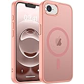zapica Magnetic for iPhone 16e Case, [Compatible with MagSafe] [Military Grade Drop Protection] Translucent Matte Shockproof Anti-Scratch Phone Cover, Light Pink
