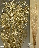Green Floral Crafts - 2 Ft Glitter Sparkle Gold Curly Ting & Sparkle Wispies