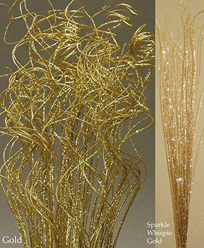 Green Floral Crafts - 2 Ft Glitter Sparkle Gold Curly Ting & Sparkle Wispies