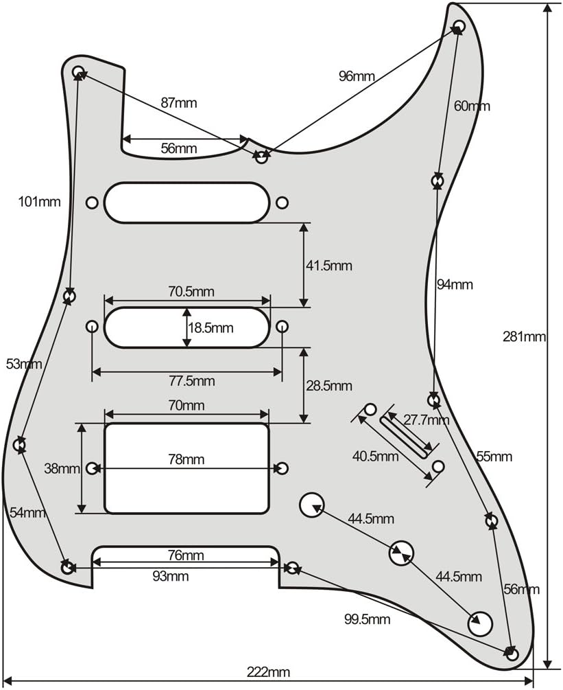 FLEOR 11 Hole Guitar ST Pickguard SSH and Tremolo Cavity Backplate with Mounting Screws for U.S./Mexican Standard ST, 3Ply Mint Green - Image 3