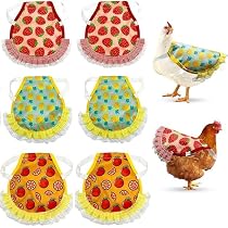 LSTORENICE 6-Pack Chicken Saddle Aprons – Adjustable Elastic Belt, Double Back Protection For Hens, Ducks & Geese (Fun Assorted Styles)