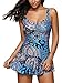 Women One Piece Swimdress Tummy Control Swimwear Slimming Skirt Swimsuits