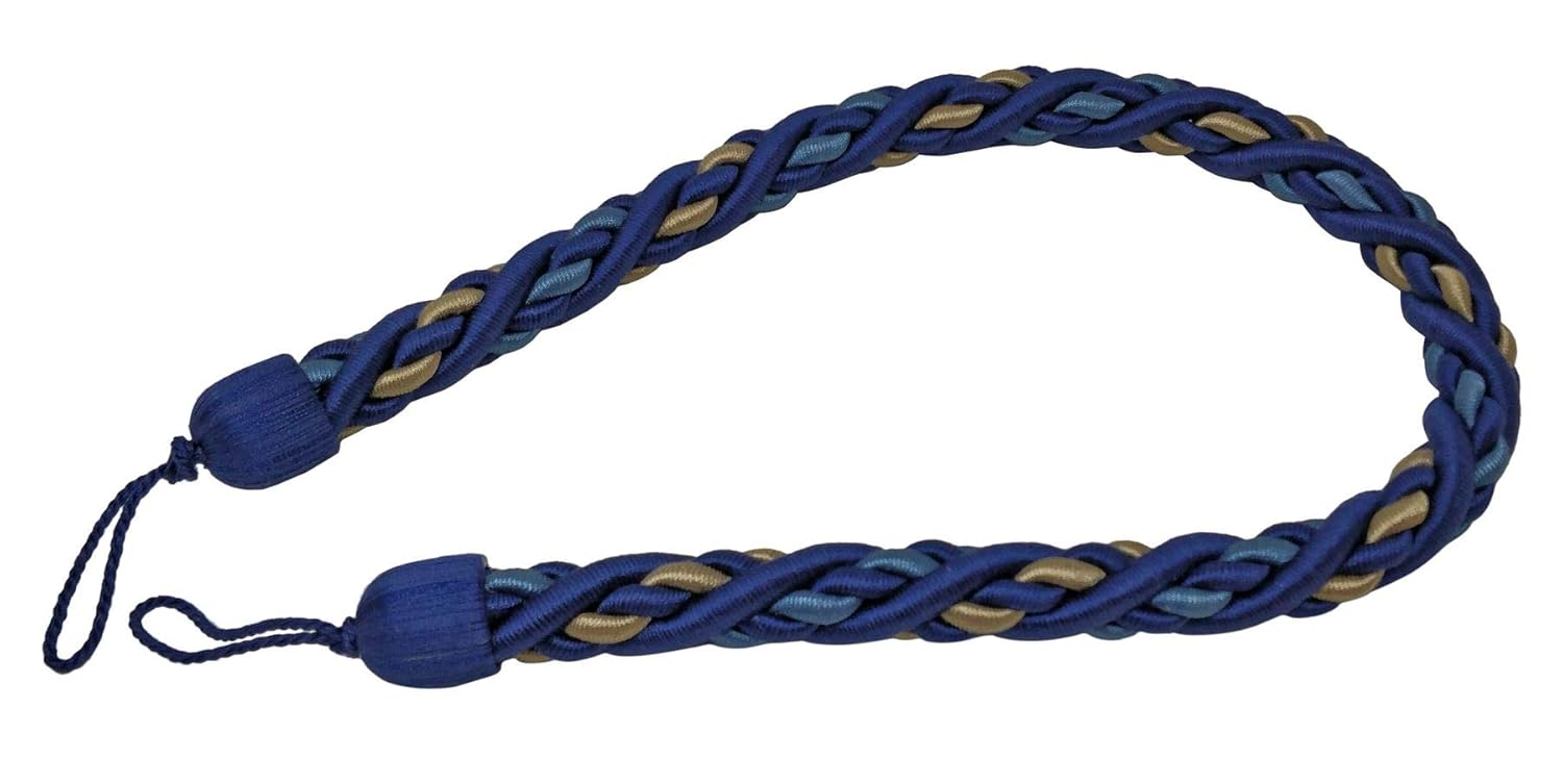 Amazon Com Drape Curtain Indigo Blue Gold Duck Egg Thick Satin