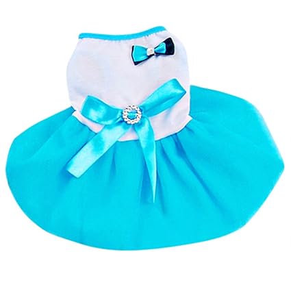 Hawkimin Haustier Kleid, Bogenknoten Spitze Hochzeitskleid Prinzessin Partyrock Blase Rock Haustierbekleidung Für kleine Hund