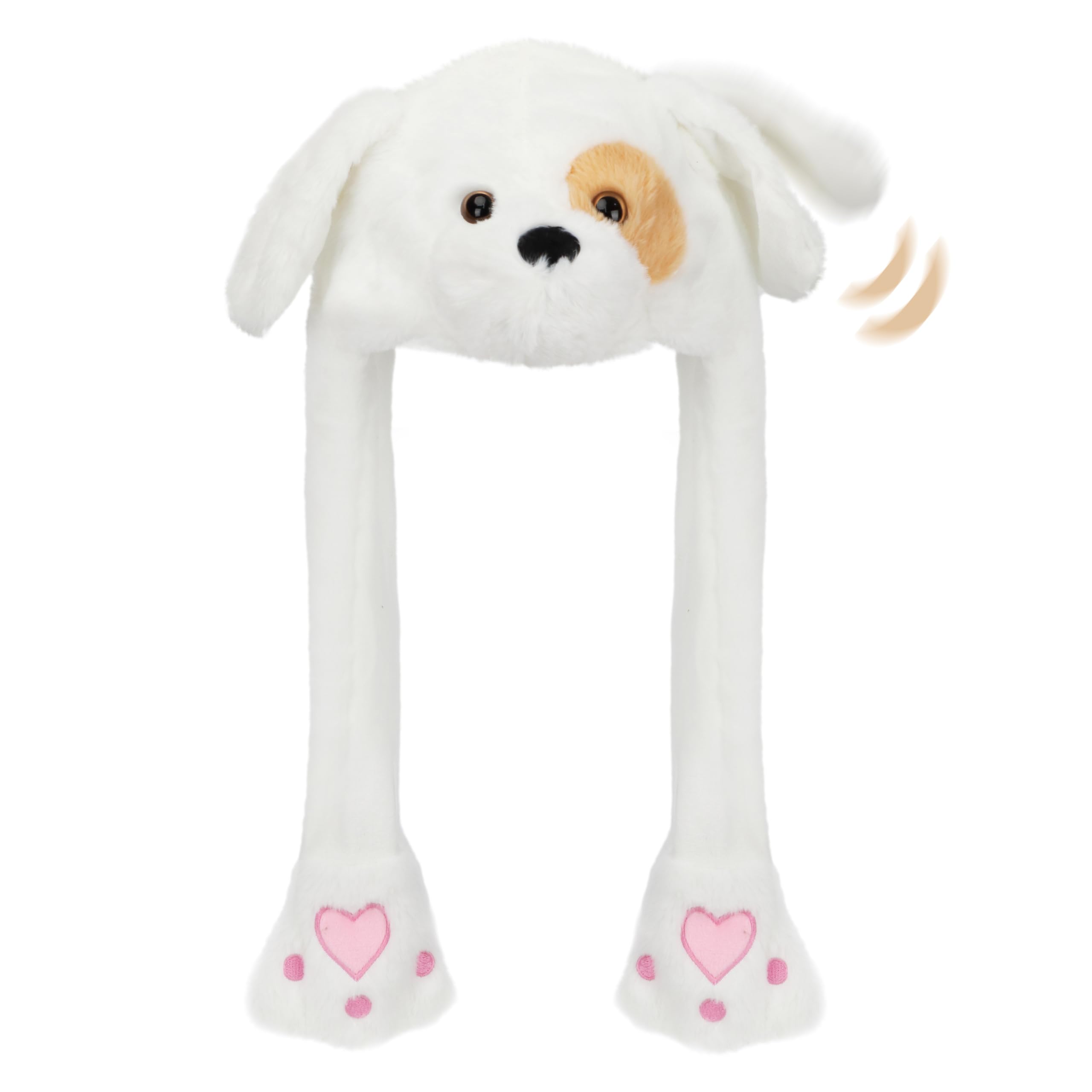 Bubblepompom Puppy Hat with Ears Moving Jumping Pop