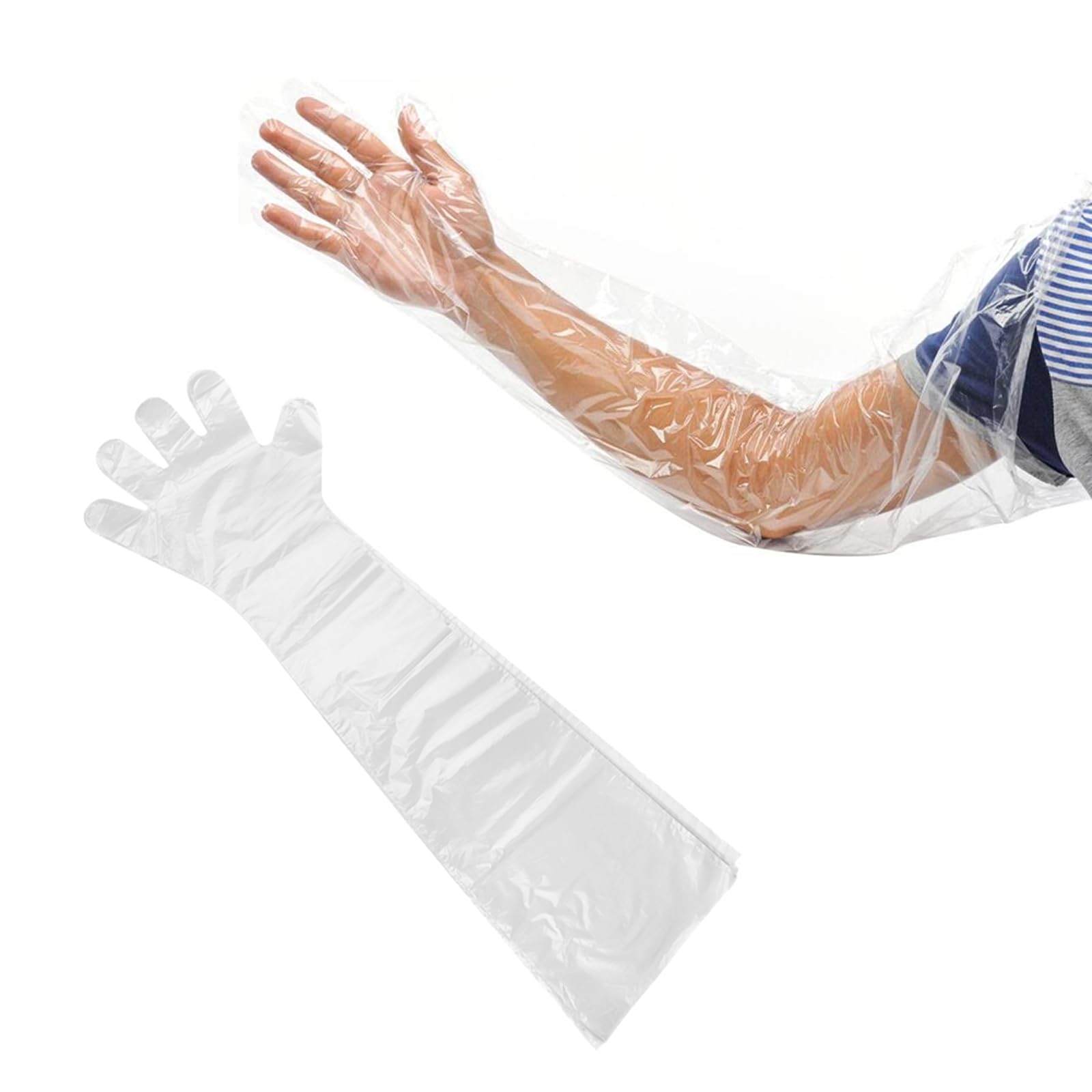 SEMINISMAR Long Sleeve Transparent Gloves for Veterinary and Livestock Insemination - Pack of 8