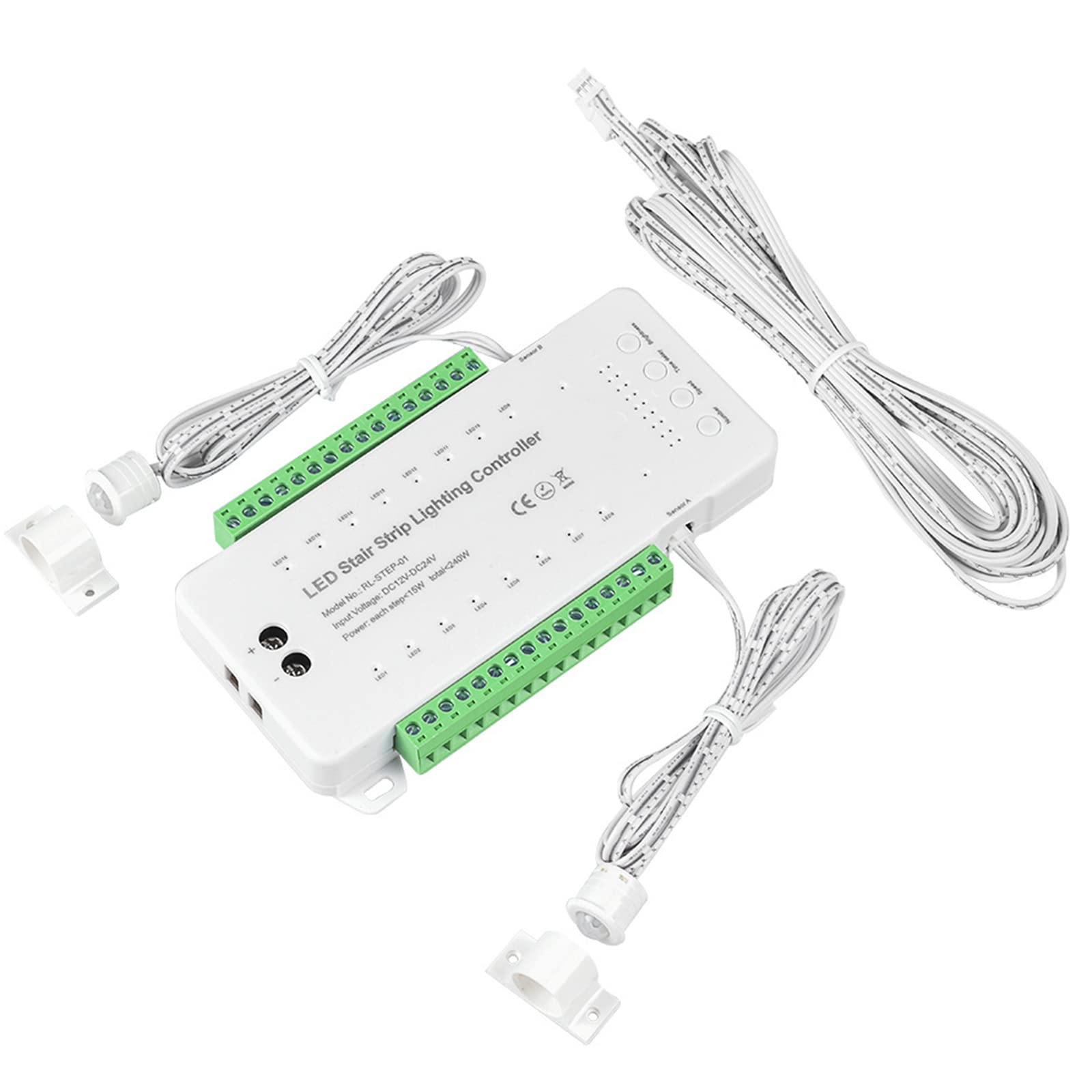 Photo 1 of Copgge 16 Channel LED Motion Sensor Stair Light Controller Automatic Stairway LED Controller Light Step Lighting Controller System Speed Brightness Adjustable (16 Channels)