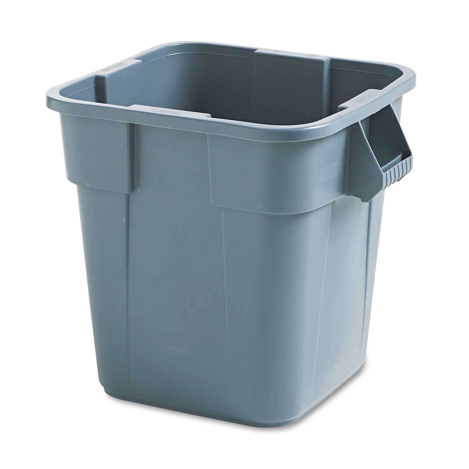 Rubbermaid Commercial Products BRUTE Square Bin Storage Container without Lid, 28-Gallon, Gray (FG352600GRAY): Industrial & Scientific