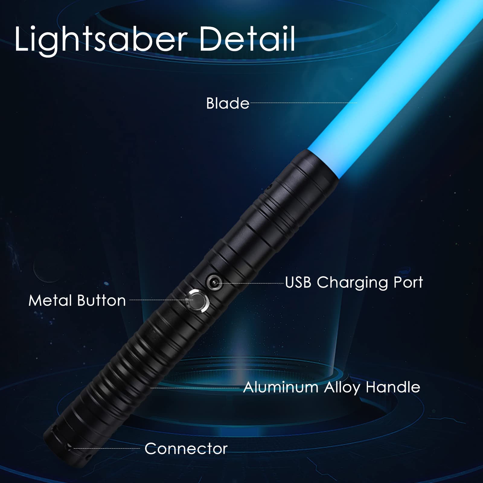 Amaxshiirchy Lightsaber RGB15 Colors Metal Hilt 3 Sound Modes Rechargeable Force FX Heavy Dueling Light Saber Swords Set Cosplay Children Adults