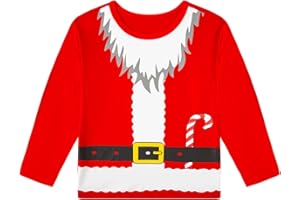 Yruiz Christmas Santa Claus Elf Family Parent-Child Matching Clothing Long-sleeved Shirt