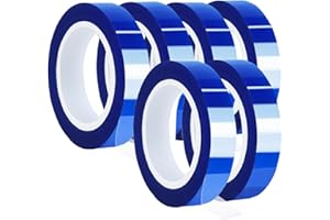 UTNVBTR 6 Rolls 10mm x16m(52ft) Blue Heat Resistant Tape，Heat Transfer Tape for Heat Sublimation Press Vinyl，and Fixing of Electronic Parts During Processing，No Residue