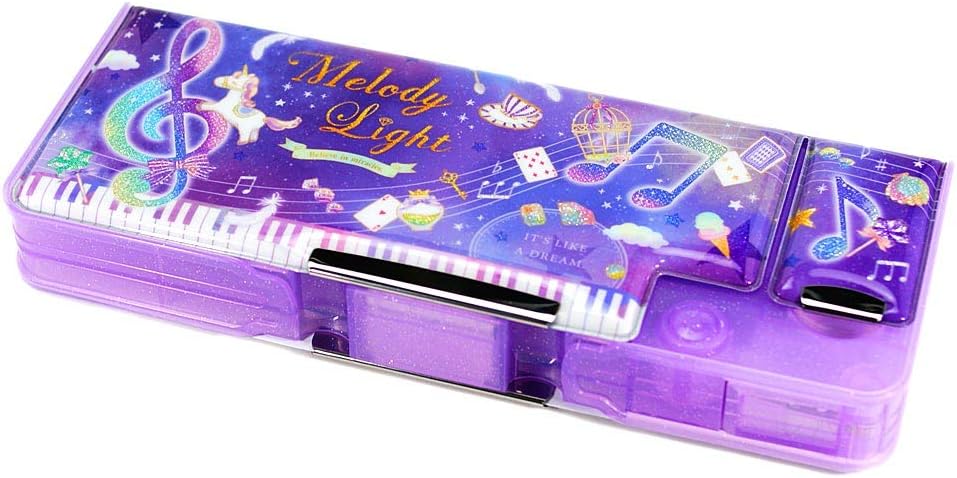 筆箱 小学生 女の子 ソフト ペンケース 女の子 向け ユニコーン と 音符 Melody Light 新学期 新入学 低学年 両面開き 一年生 二年生 ペンケース 文房具 オフィス用品 Amazon