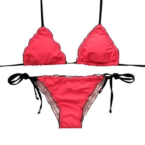 HCFKJ 2018 Mode Damen Bikini Set Bademode Push-Up gepolsterte Dampföfen Feste Bandage BH Badeanzug Beachwear