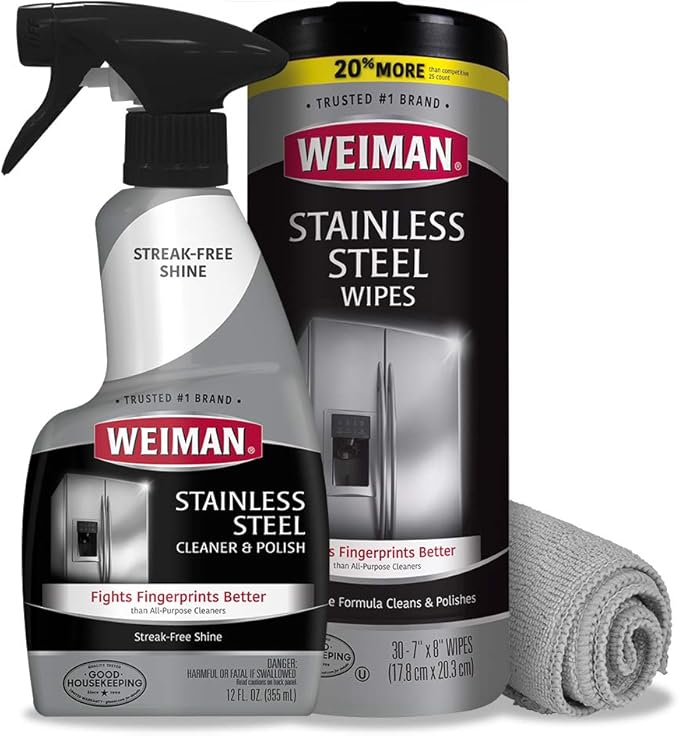 Weiman Stainless Steel Cleaner Kit Fingerprint Resistant, Removes