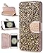iPhone 6s Plus Case, FLYEE Handcraft Luxury Bling Rhinestone Wallet Case Ultrathin Magnetic Kickstand Crystal Leather Book Cover for Apple iPhone 6s/iPhone 6 Plus 5.5 Inch-Gold