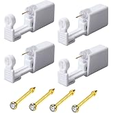 Silver Angel Nose Piercing Kit Gold Color 20G Nose Stud Disposable Self Ear Nose Piercing Gun Kit Safety Painless Body Piercing Kit Tool (4 Pack)