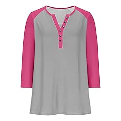 Womens 3/4 Sleeve Tops and Blouses Plus Size
