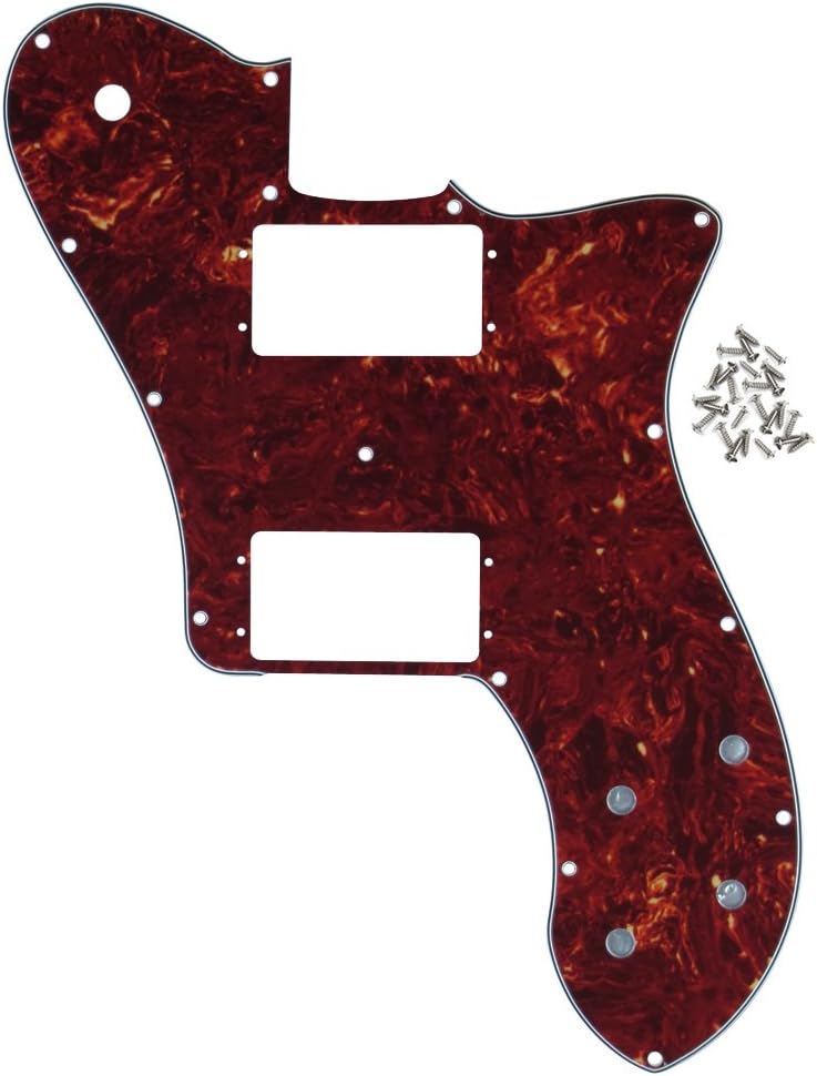 72 Thinline Pickguard Guitar Pick Guard Scratch Plate with Screws Fit Vintage Style 72 Telecaster Deluxe 14 Hole, 4Ply Red Tortoise Shell