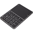 Lazmin112 Wireless Numeric Keypad, 22 Keys 2.4G Bluetooth Number Keyboard with Touchpad, Type C Interface, Support for Win, for iOS, for Android, for OS X Systems(Grey)