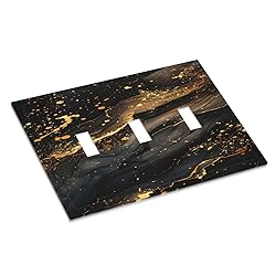 OILbiexn Light Switch Cover Black Gold Abstract