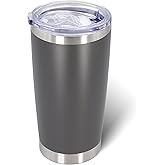 AIANJI 20oz Tumbler Bulk Stainless Steel Tumblers with Lid Vacuum Insulated Double Wall Travel Coffee Mug Powder Coated Tumbler Cup for Hot and Cold Drinks(Grey, 1 pack)