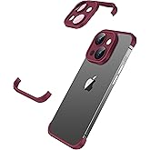 Losin Compatible with iPhone 14 Case Borderless Design Camera Lens Protection Thin Lightweight Soft Silicone Frameless Case Shockproof Bumper Cover for iPhone 14 6.1 inch, Red