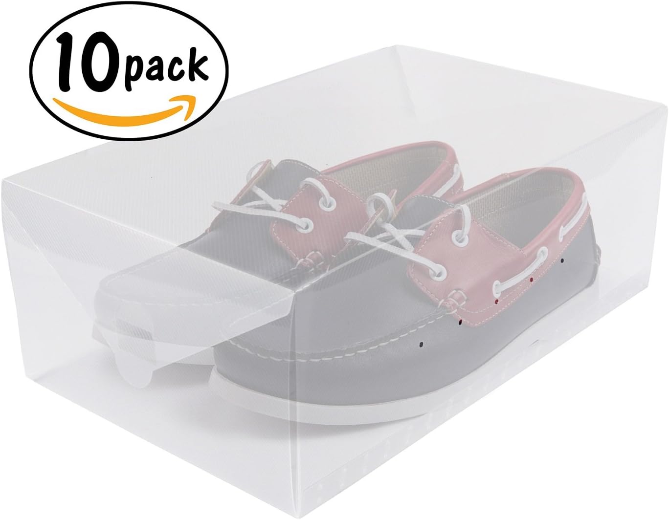 Greenco Clear Foldable Shoe Storage Boxes-10 Pack-: Home & Kitchen