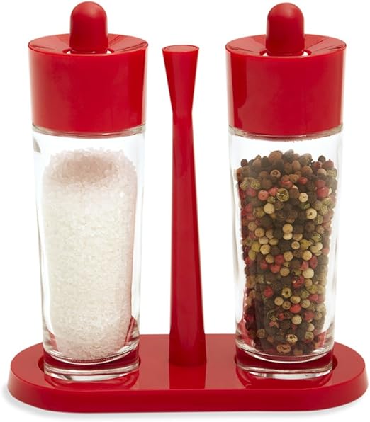Kuhn Rikon 3Piece Salt and Pepper Set, Red Salt And