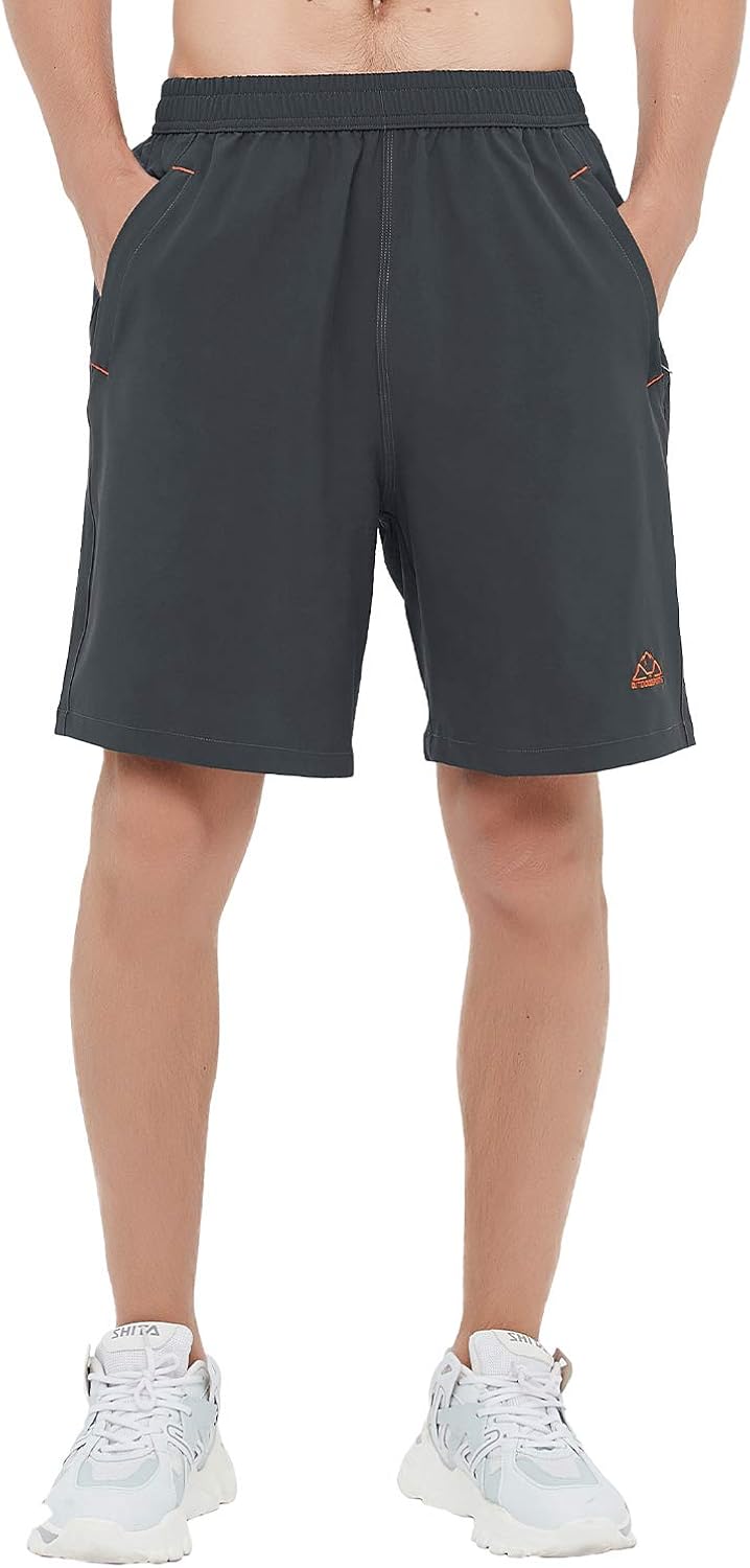 TBMPOY Men's Outdoor Sports Quick Dry Gym Running Shorts Zipper Pockets: Clothing