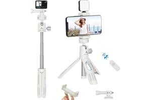 AILIGHT Mini Phone Tripod for Camera & Gopro, Portable Selfie Stick for iPhone with Remote, Flexible Vlogging Tripod Stand for Cell Phone DSLR DJI Action Insta360 Webcam