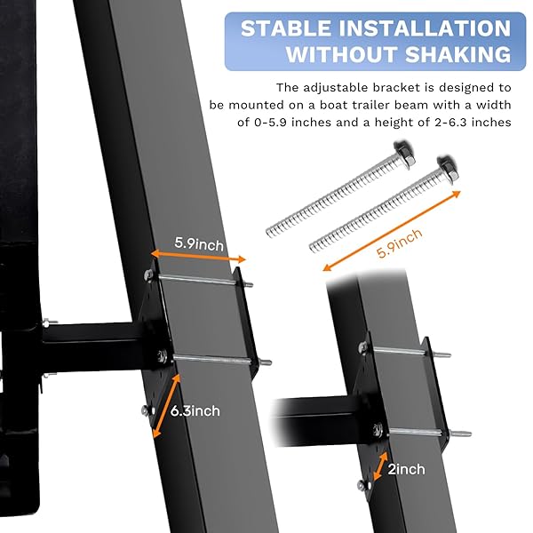 HEAVY DUTY BOAT TRAILER STEPS,500 LBS CAPACITY 3 STEPS BOAT TRAILER TONGUE STEPS LADDER WITH HANDLE,NON-SLIP SURFACE,ADJUSTABLE UNIVERSAL BOAT STEPS FOR PONTOON BOATS BASS