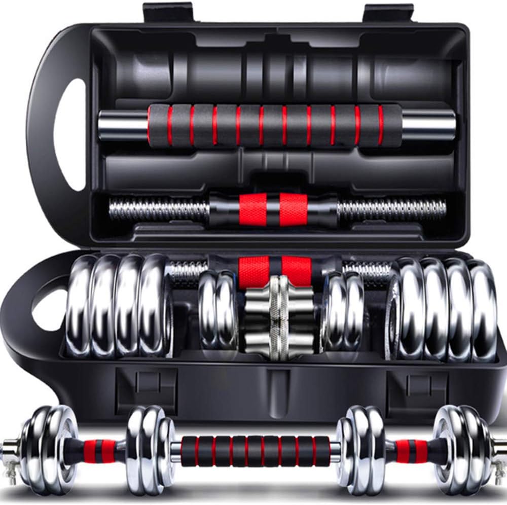 XinC Electroplated Dumbbell Fitness Set Weights20Kg Home Cast Iron Barbell is Very Suitable for Bodybuilding, Dumbbells and Barbells are Combined Into an Effective Fitness Strength Training