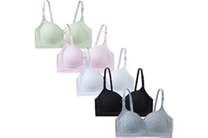 FEOYA Teen Girls Bras Training Bra Light Padded Wireless Bralette Adjustable Straps Sports Bras 3/4/5/6 Pack