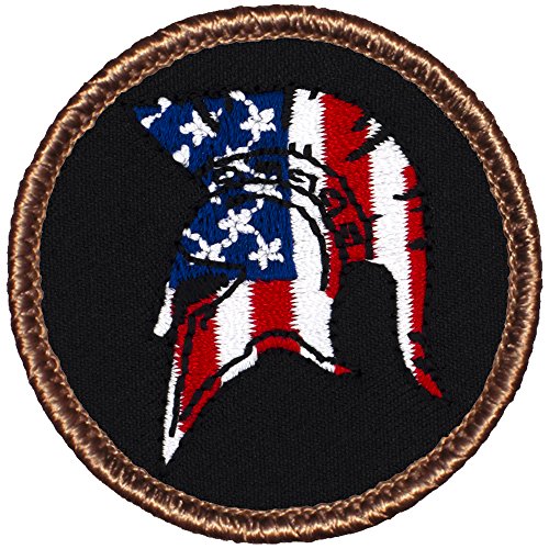 Patriotic Spartan Helmet Patrol Patch - 2
