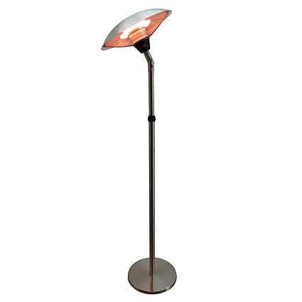 Outsunny Heizstrahler Terrassenstrahler Standheizer Elektrisch knickbar Silber ?58,5 x 193-225cm