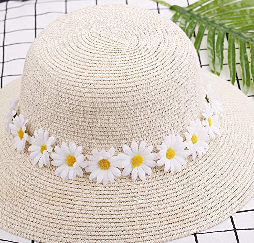 Milacolato 6-12Pcs Handmade Daisies Sunflower Headband Boho Floral Wreath Bridal Headpiece for Wedding Festivals Hair Accessories White&Yellow