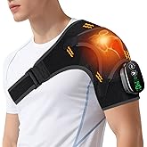 Shoulder Heating Pad Massager, Cordless Heated Shoulder Wrap with Massage, Heated Shoulder Brace for Pain Relief, 3 Heat Vibration Levels Shoulders Support for Men Women