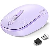 TECKNET Bluetooth Wireless Mouse (BT5.0/3.0 & 2.4G) Silent Click Compact and Portable USB Cordless Optical Computer Mice,Blue